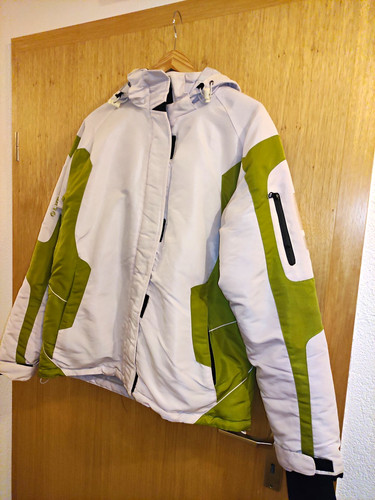 Damen skijacke weiß grün - m, weiß/grün